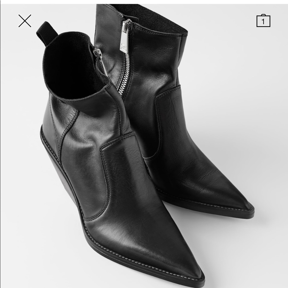 Zara leather boots. Sold out! Size 6. New!